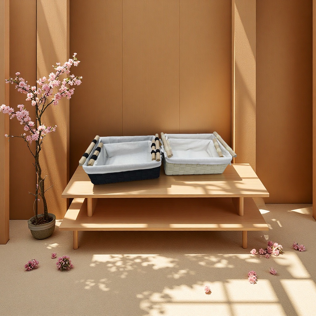 竹编收纳筐水果框收纳盒竹编篮大容量家用收纳