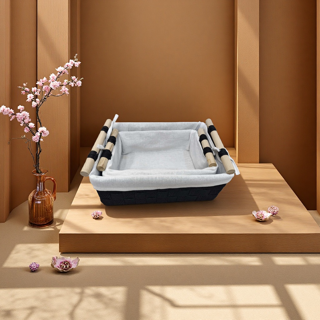 木柄收纳筐细节图