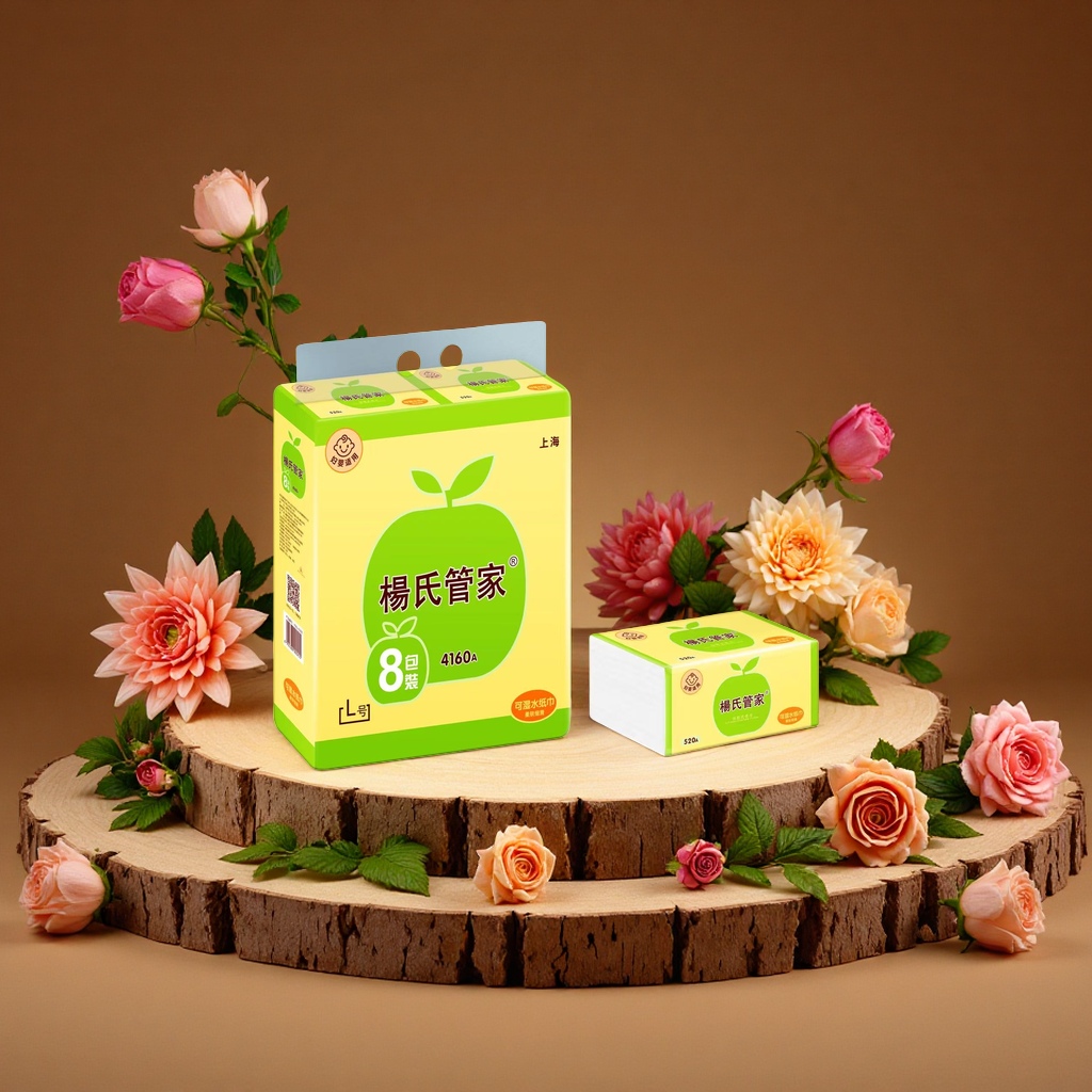 Flexible and absorbent tissue paper, large household package, economical and practical