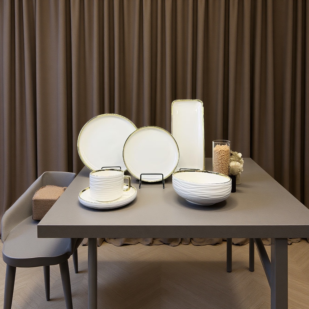 European-style ceramic Western tableware set, a combination of high-end household and restaurant bone China tableware details Picture