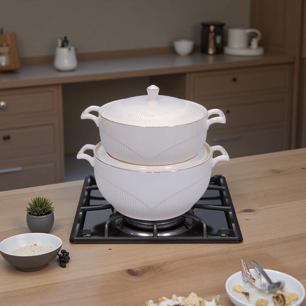 Ceramic soup pot, household large-capacity stewing pot, 1.5L healthy uncoated soup pot Item Picture