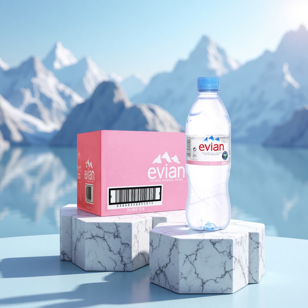依云天然矿泉水500ml 无糖无添加 清爽解渴健康饮品