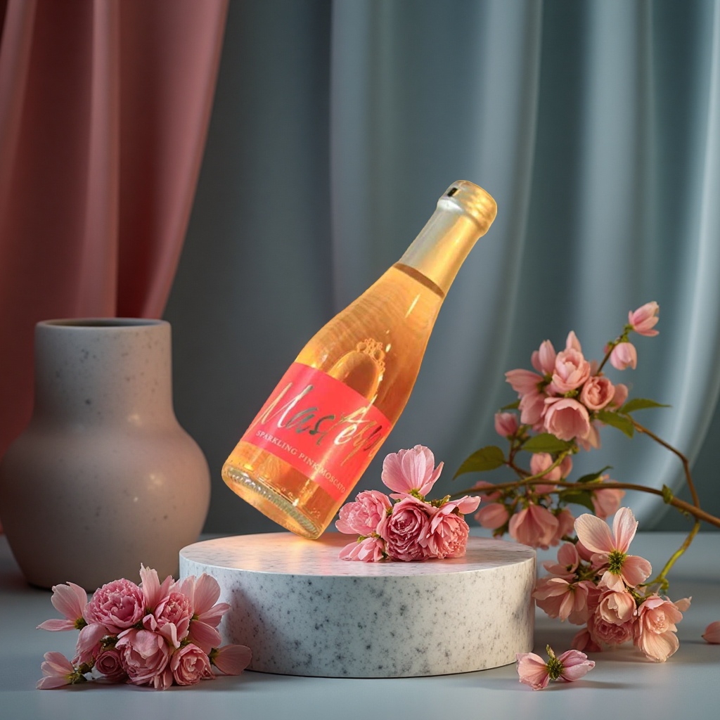Moscato sparkling wine, champagne sparkling wine, bottled sparkling drink, refreshing taste, slightly tipsy beverage Specification image