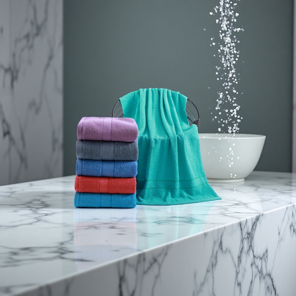 Thick bath towel, large-sized pure cotton towel, absorbent and soft, household bathroom towel Application Scenario