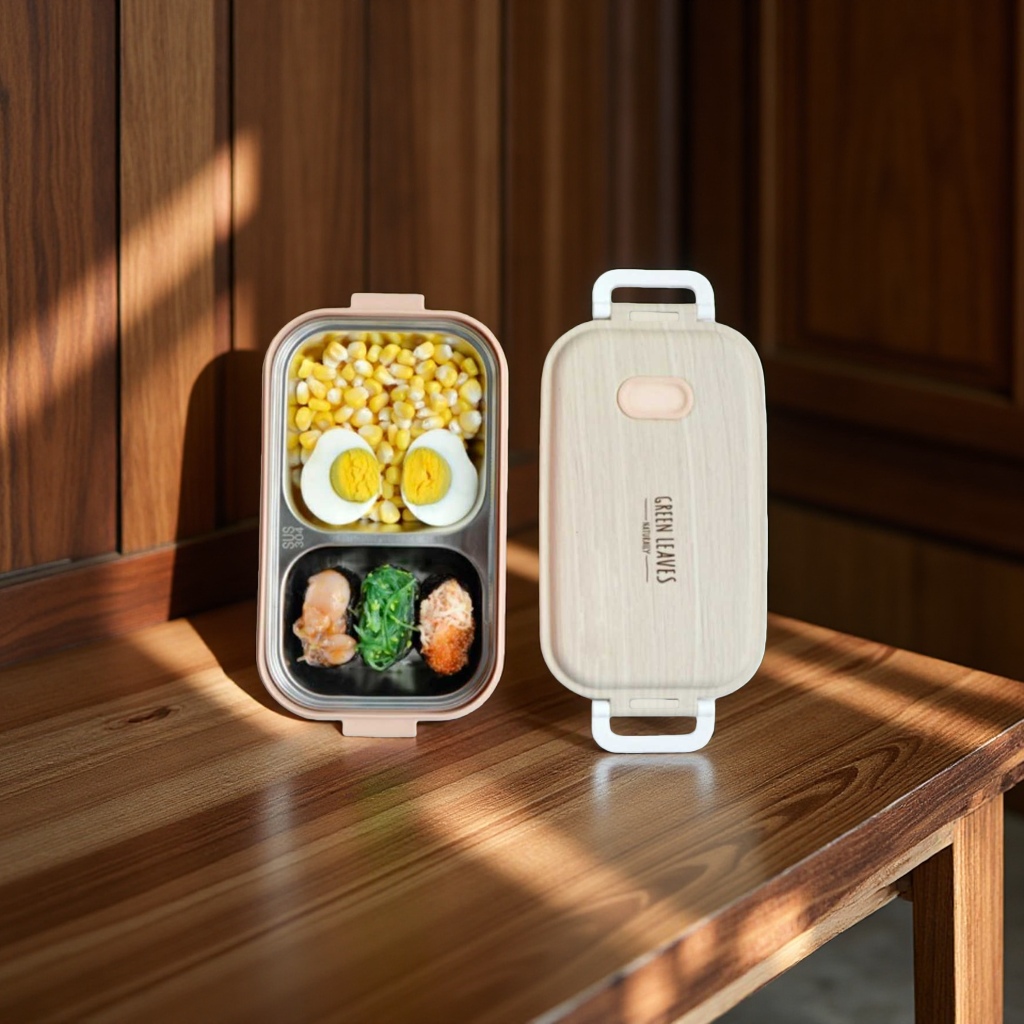 便当盒不锈钢分隔饭盒300ml防漏密封便携学生办公用