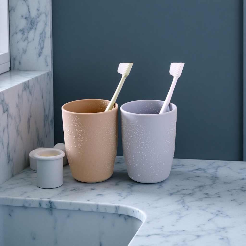 漱口杯便携式杯子家用不锈钢杯防滑杯盖大容量杯