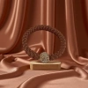 Coffee-colored high-elasticity, trendy thickened hair tie, women's hair tie, braided hair band, Korean leather case headwear Item Picture