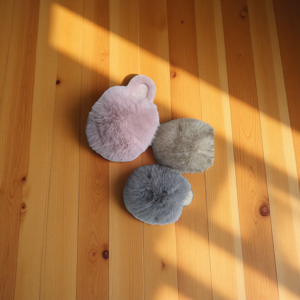 Plush soft slippers for home warmth, thickened in winter, women's and men's styles details Picture