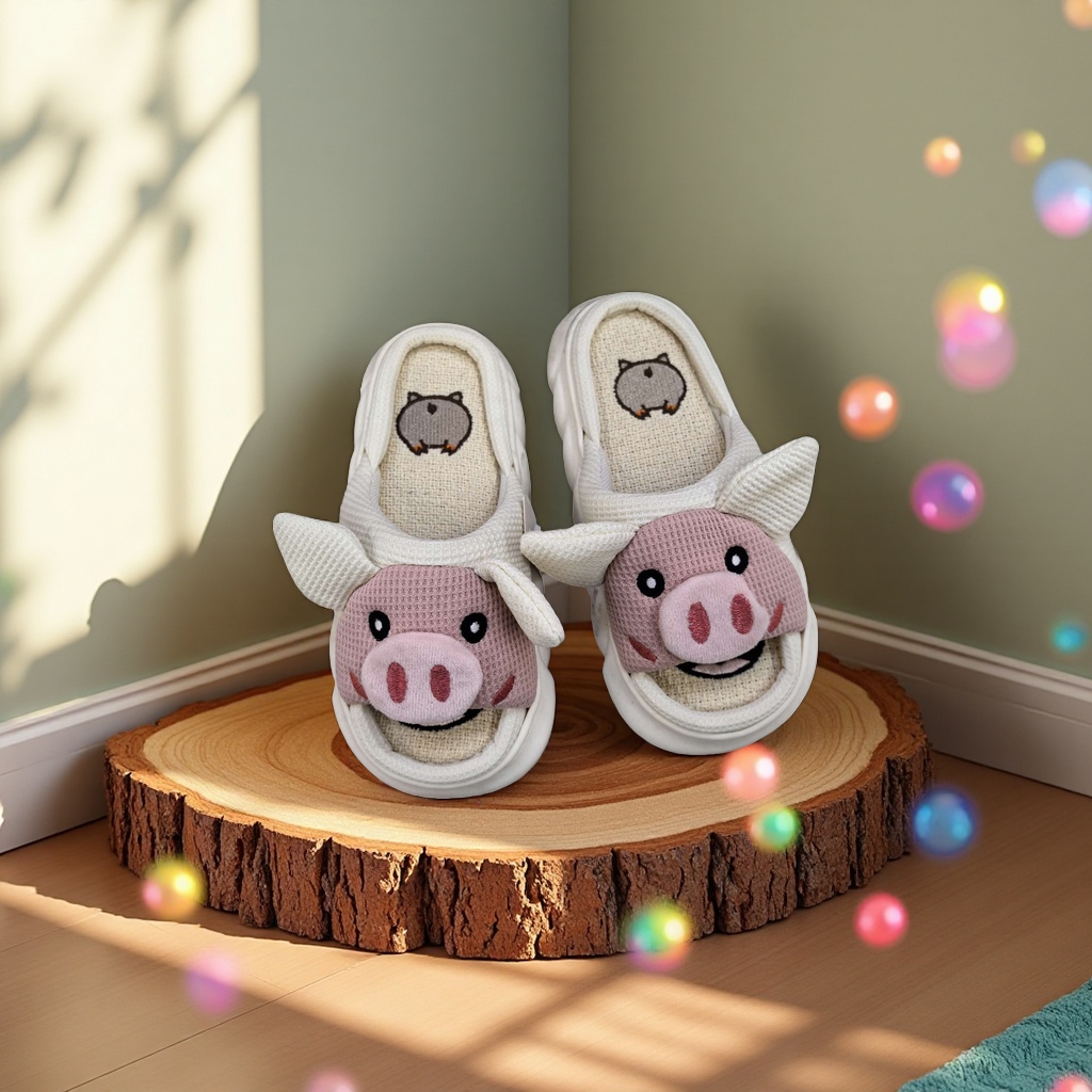 Anti-slip thickened cartoon slippers for home use, soft-soled for both women and men details Picture
