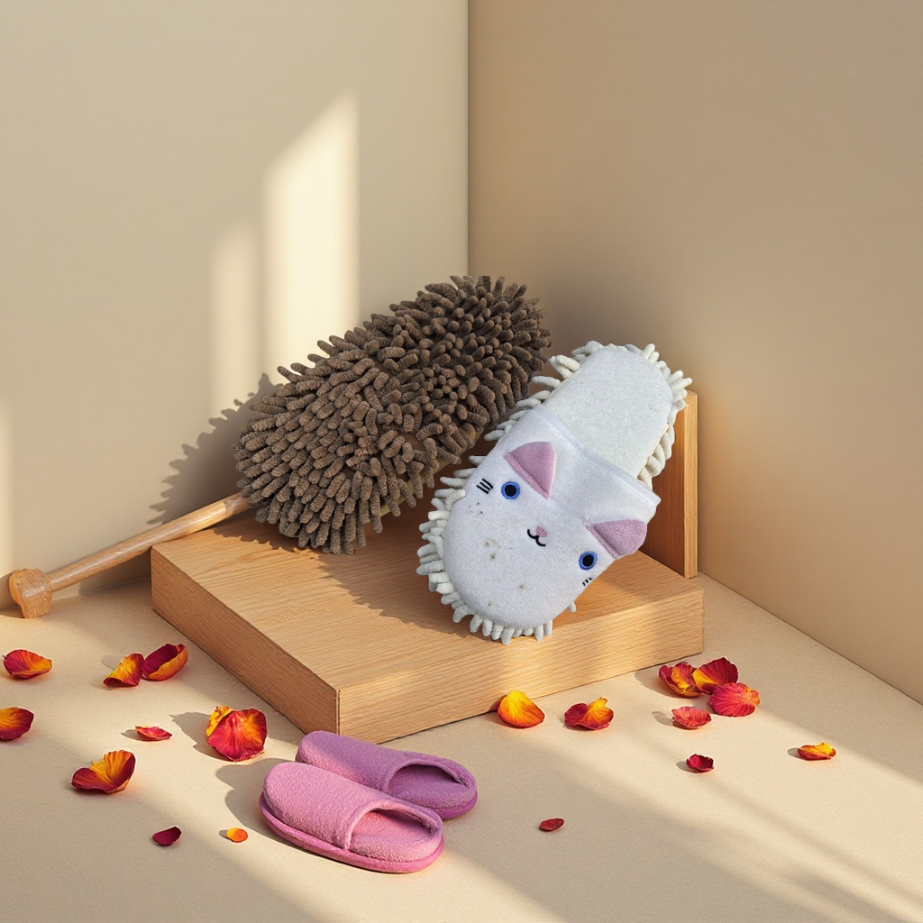 Lazy broom and slipper all-in-one cleaning wonder, a home cleaning tool Application Scenario