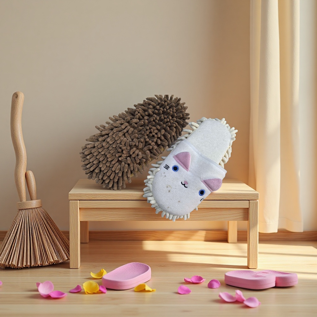 Lazy broom and slipper all-in-one cleaning wonder, a home cleaning tool Specification image