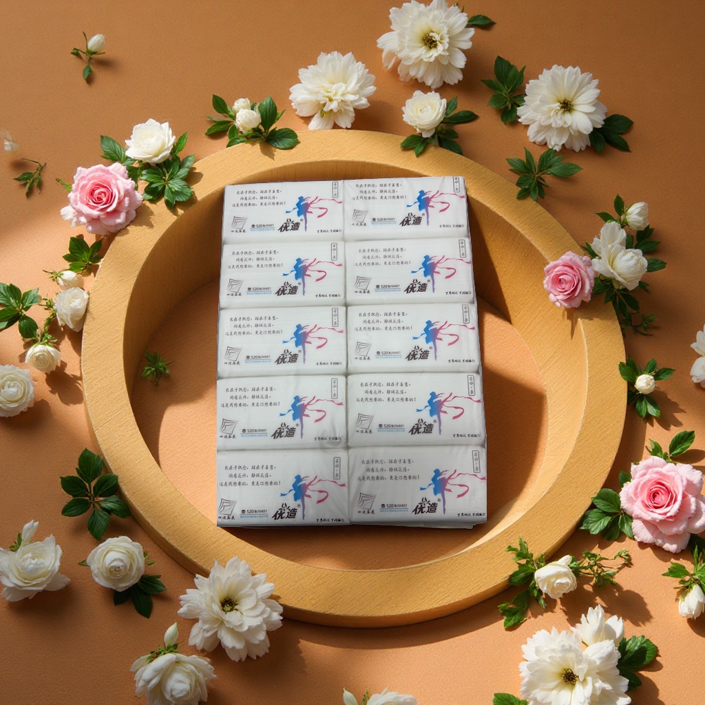 Flexible household tissue paper, 180 sheets, large capacity, thickened to prevent lint shedding Specification image