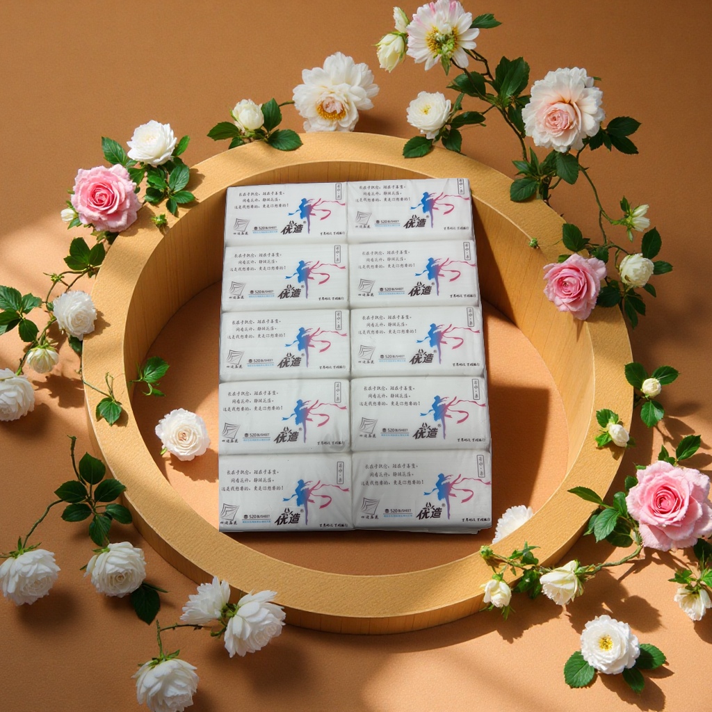 Flexible household tissue paper, 180 sheets, large capacity, thickened to prevent lint shedding details Picture