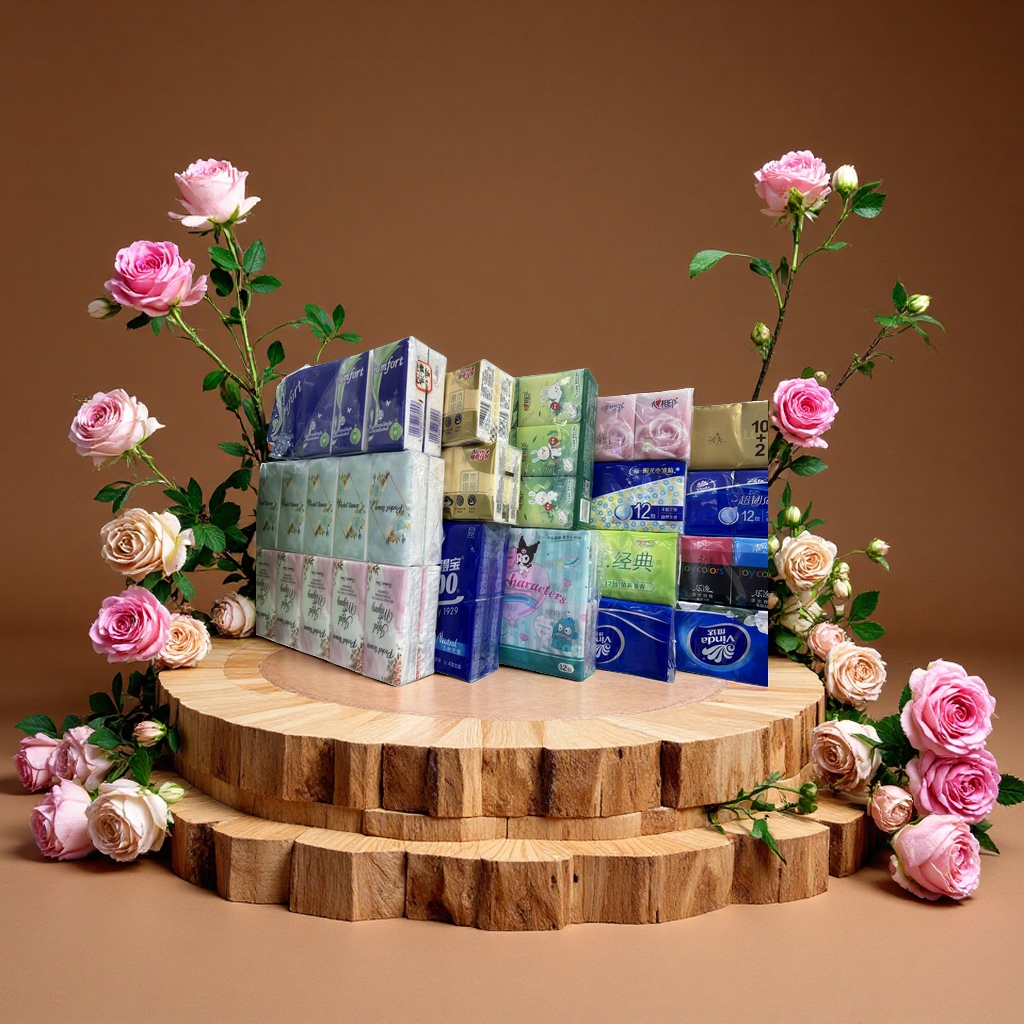 The handkerchief paper is soft and comfortable. 180 pieces of tissue paper for home use