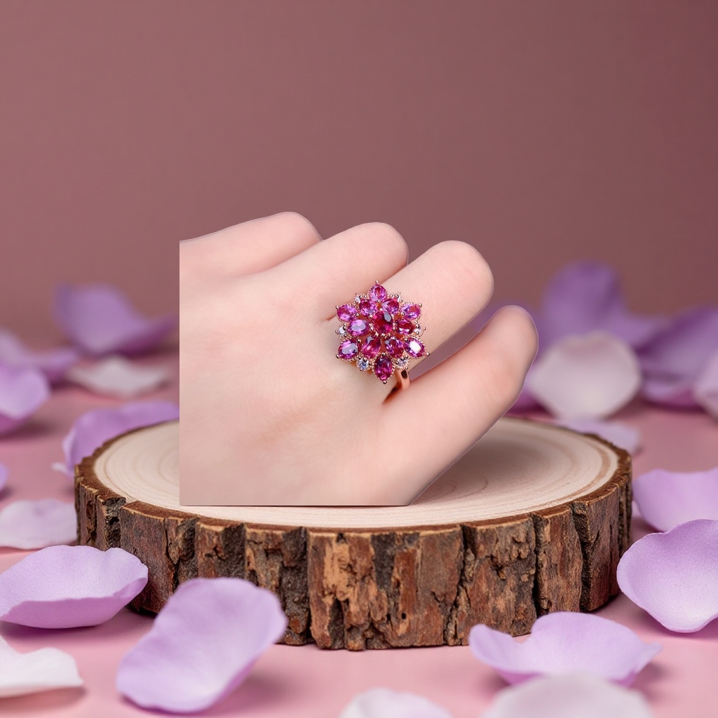 Best-selling 2026 flower-designed rings for women's fashionable and simple couple rings as a gift for your girlfriend details Picture