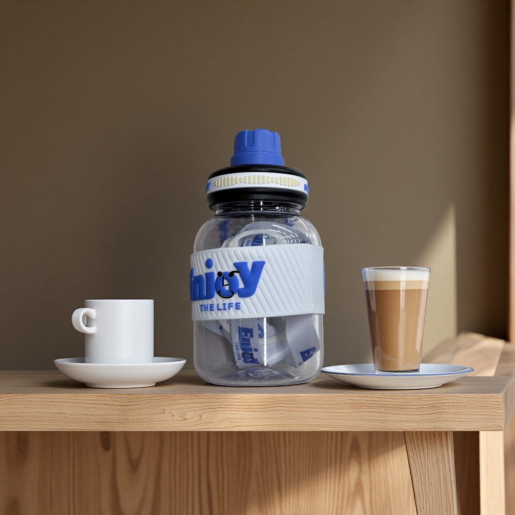 Plastic cup, large-capacity high-temperature resistant household cup, 1000ml leak-proof lid details Picture