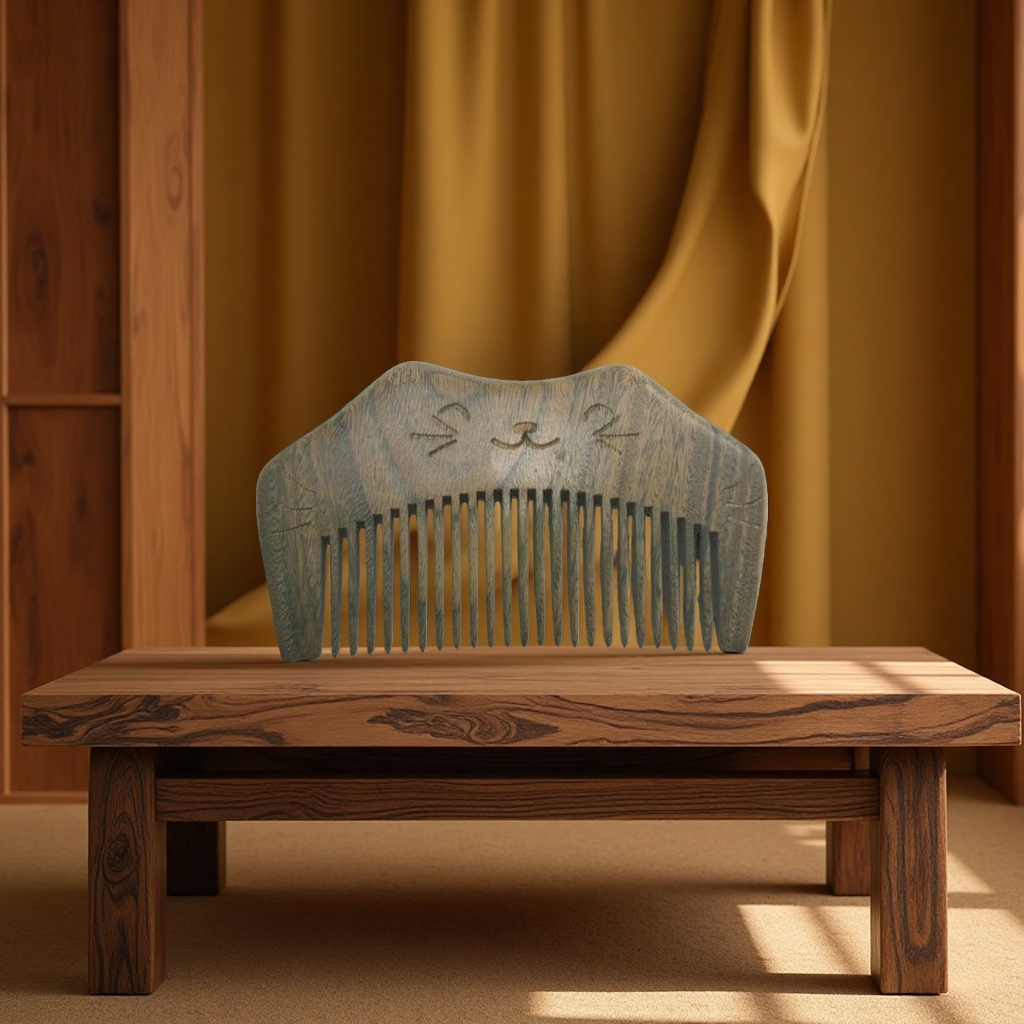 绿檀木梳天然梳头按摩梳养发护发防静电