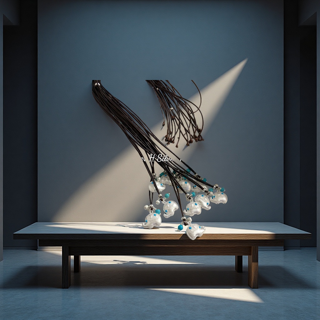 思兰银饰S925纯银吉祥小象项链韩国风新中式编绳简约春款拉丝女款