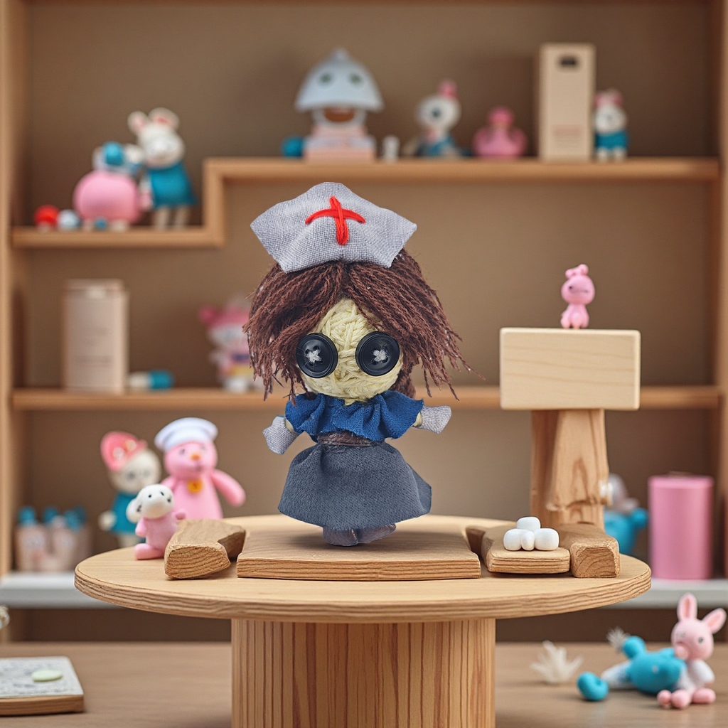 Nurse's original fifth sequence cotton thread doll, Voodoo doll, Fudu doll, export version, all handmade Item Picture