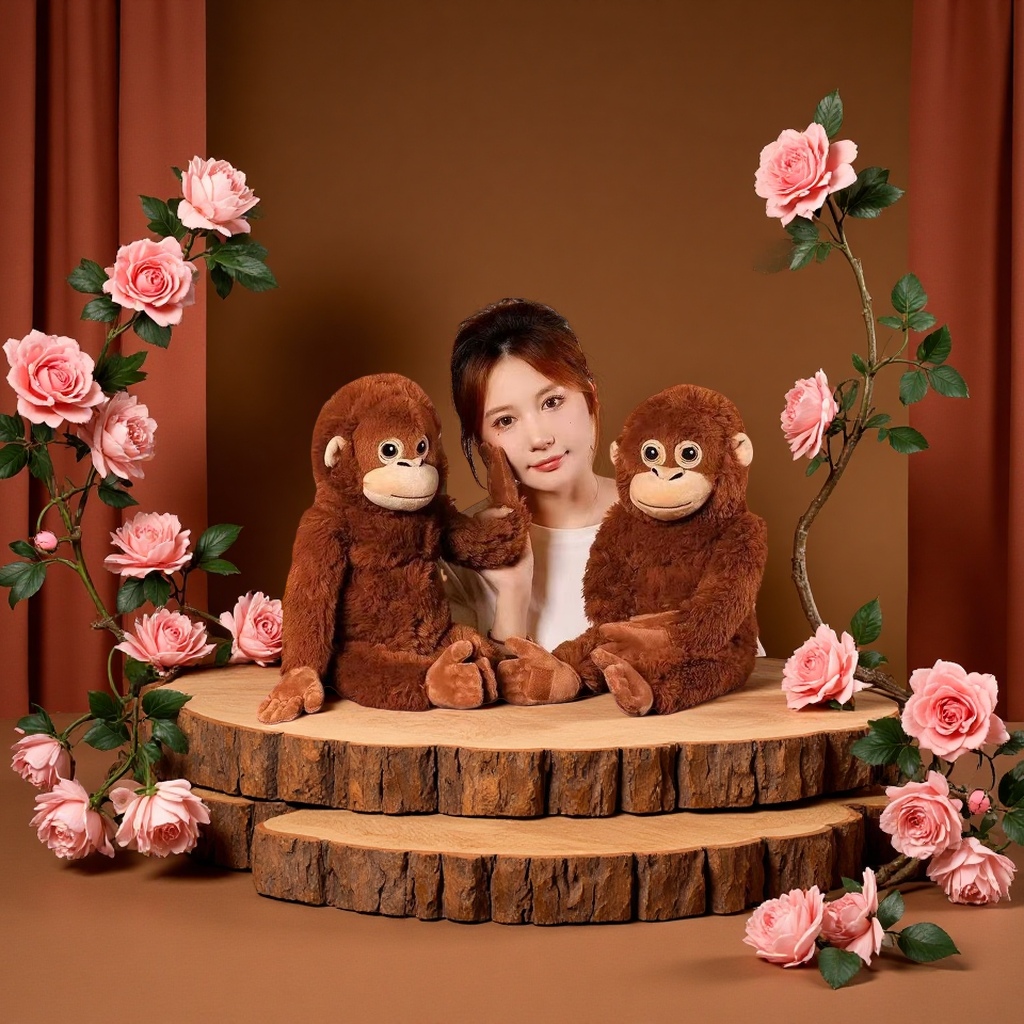 毛绒玩具布娃娃猴子玩偶可爱软萌抱枕型