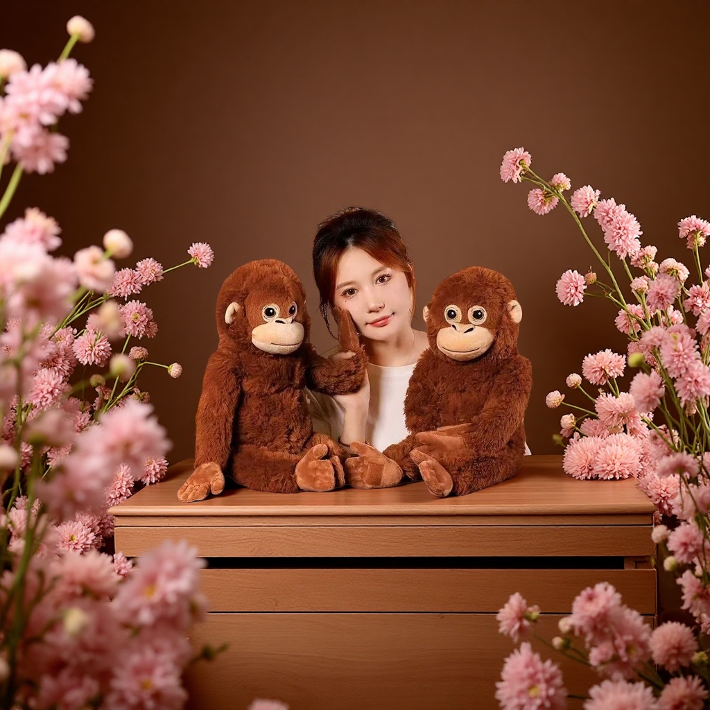 Plush toy, doll, monkey doll, cute and soft, in the shape of a pillow Specification image