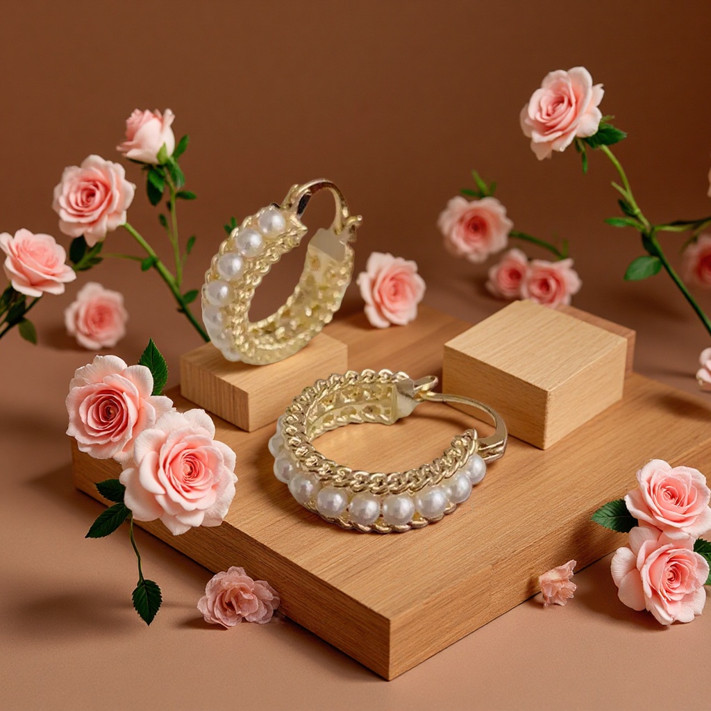 玫瑰金耳环女简约时尚轻奢小众设计感饰品女生礼物