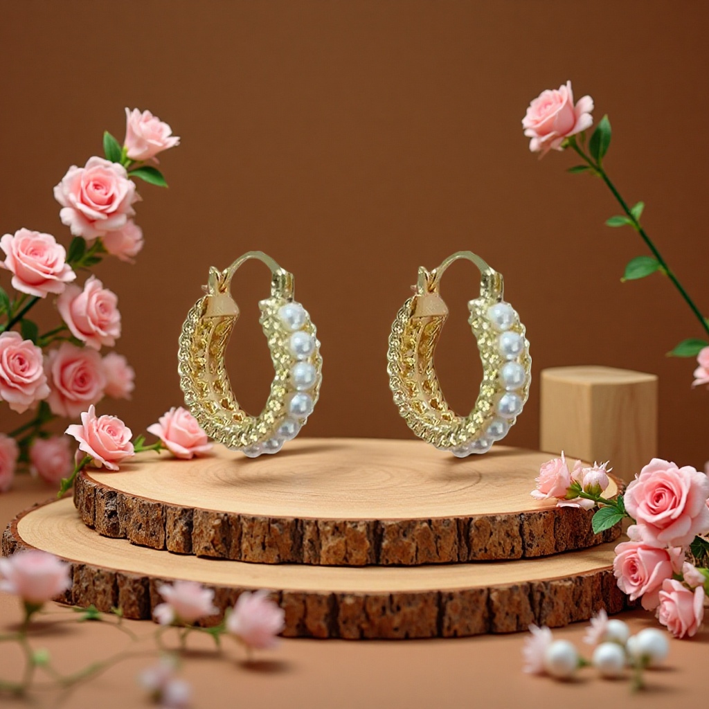Rose gold earrings are simple, fashionable, light luxury and niche design accessories for women. They are a gift for girls Application Scenario