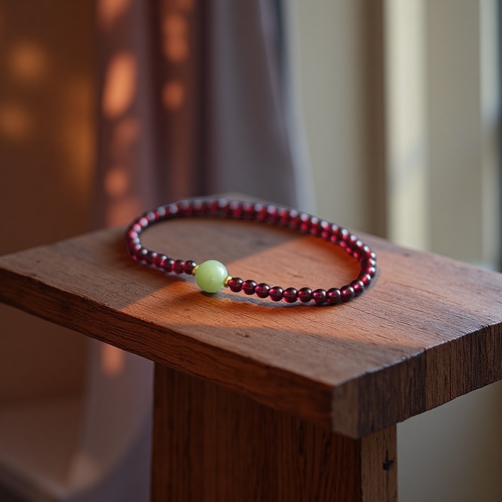 Garnet bracelet, natural gemstone necklace, women's fashion accessory for autumn and winter new style details Picture
