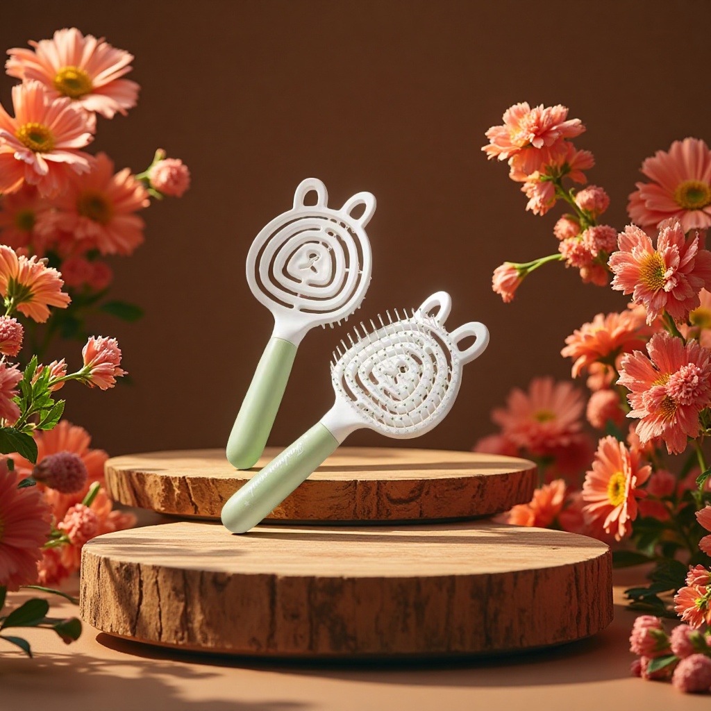 Hollowed-out cartoon cute comb for children, anti-entanglement comb details Picture