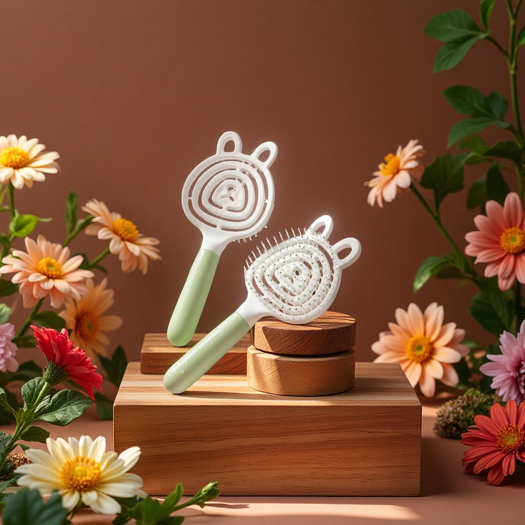 Hollowed-out cartoon cute comb for children, anti-entanglement comb Application Scenario