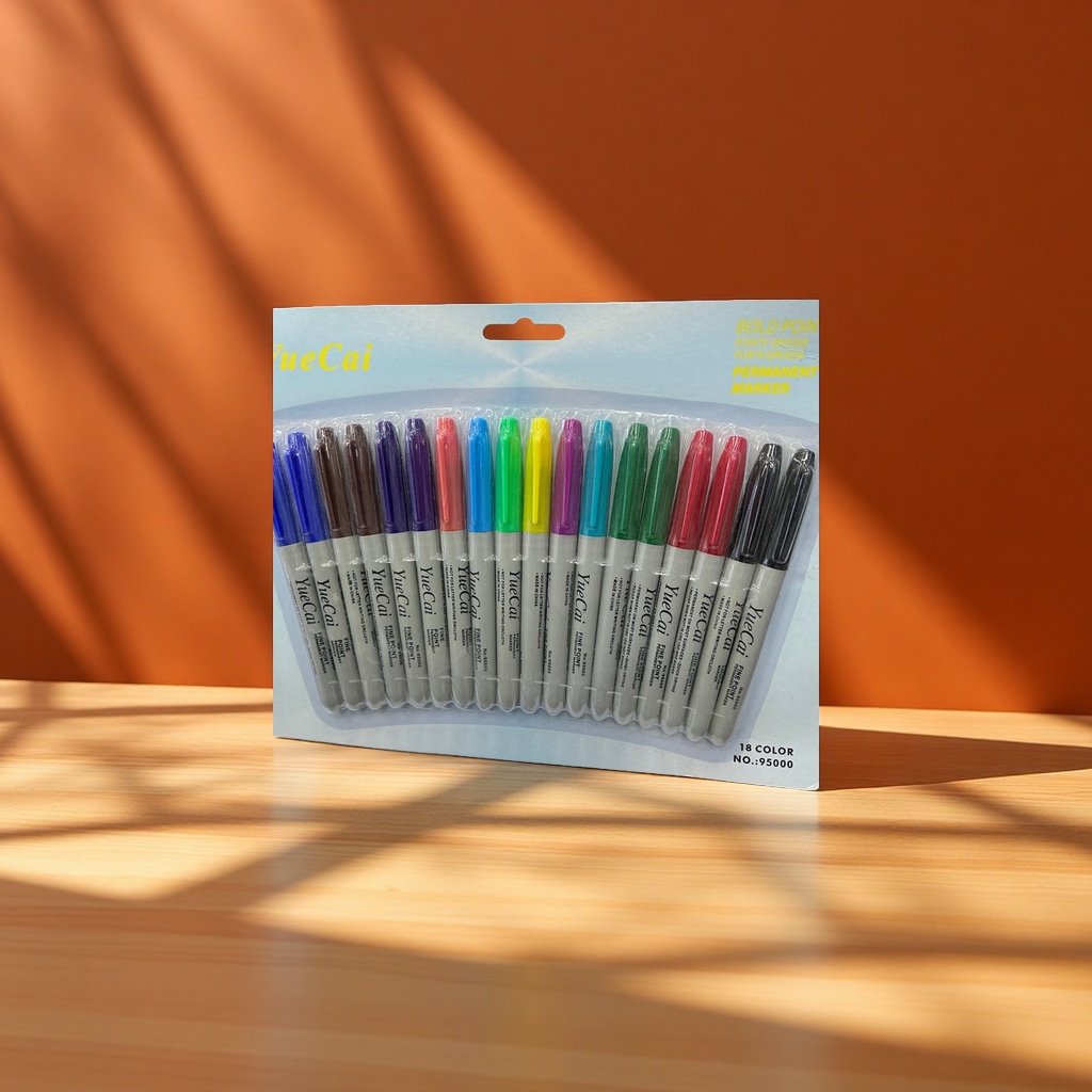 Yuecai95000六色十色十二色二十四色油性彩色马克笔书写卡装多色彩办公文化书写工具