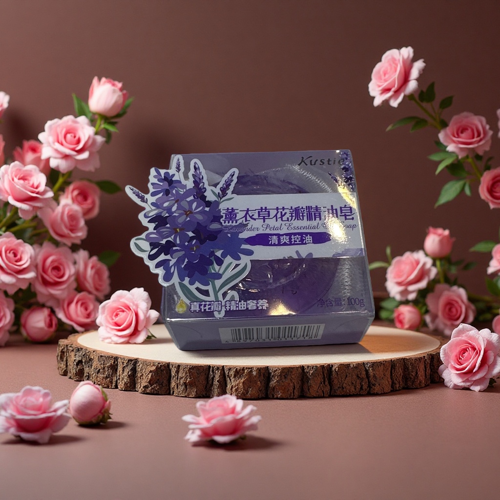 薰衣草花瓣精油皂天然滋润保湿柔肤皂