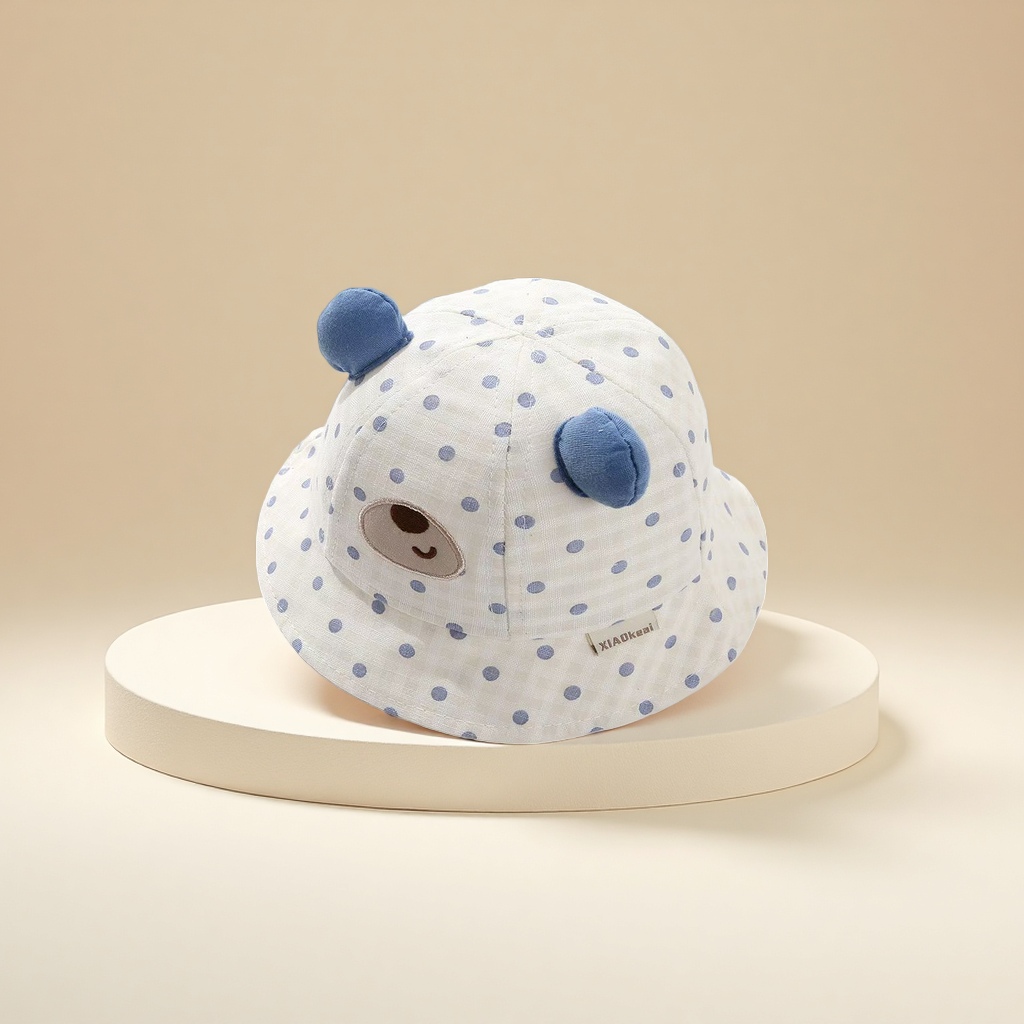 韩版波点可爱渔夫帽婴童休闲遮阳帽