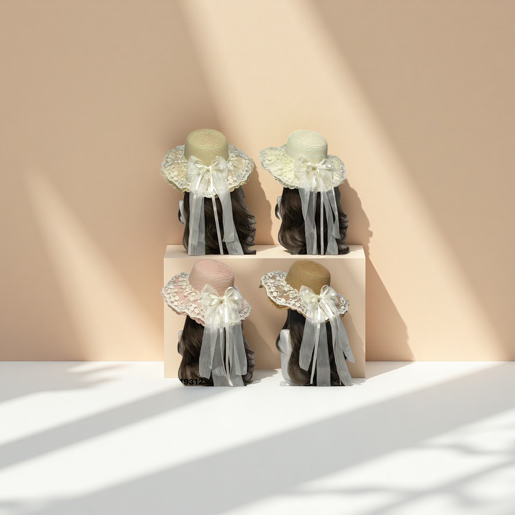 Ladies' straw hat, sunshade, sun protection, breathable, fashionable, casual and vacation hat Item Picture