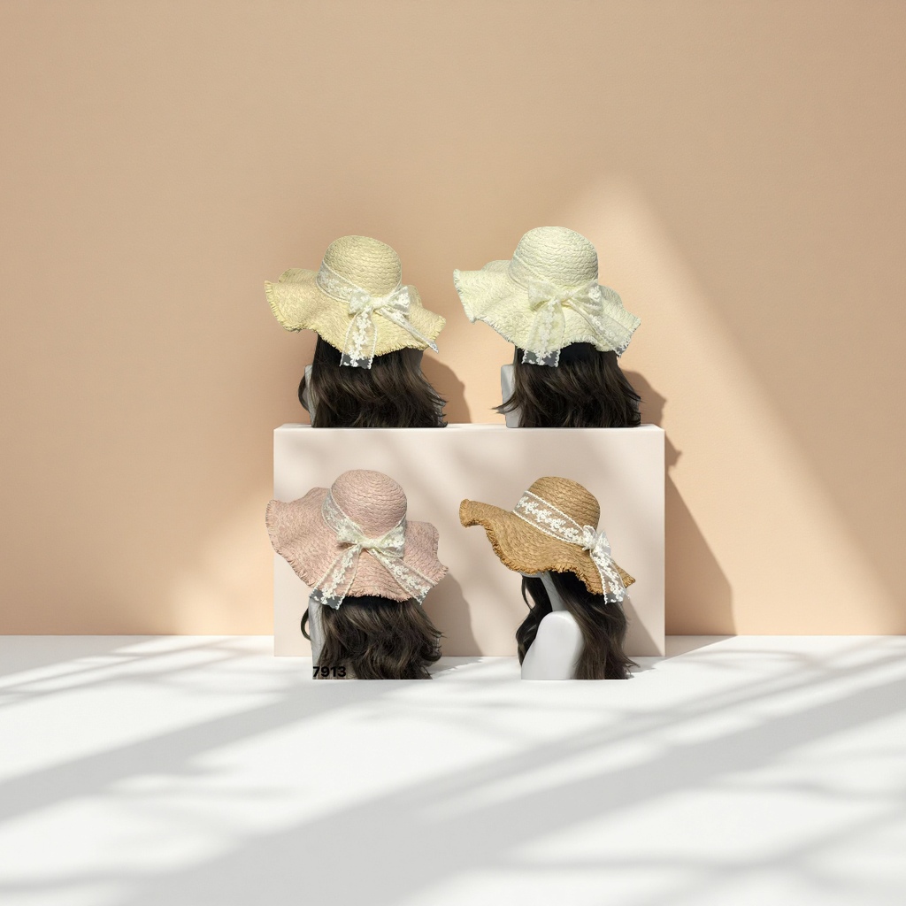 Ladies' straw hat, sunshade, sun protection, breathable, fashionable, casual and vacation hat Application Scenario