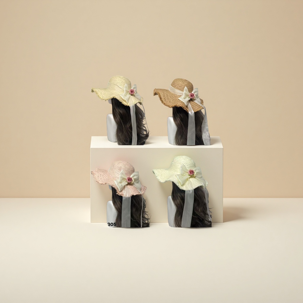 Ladies' straw hat, sunshade, sun protection, breathable, fashionable and casual vacation hat 160125434 Application Scenario