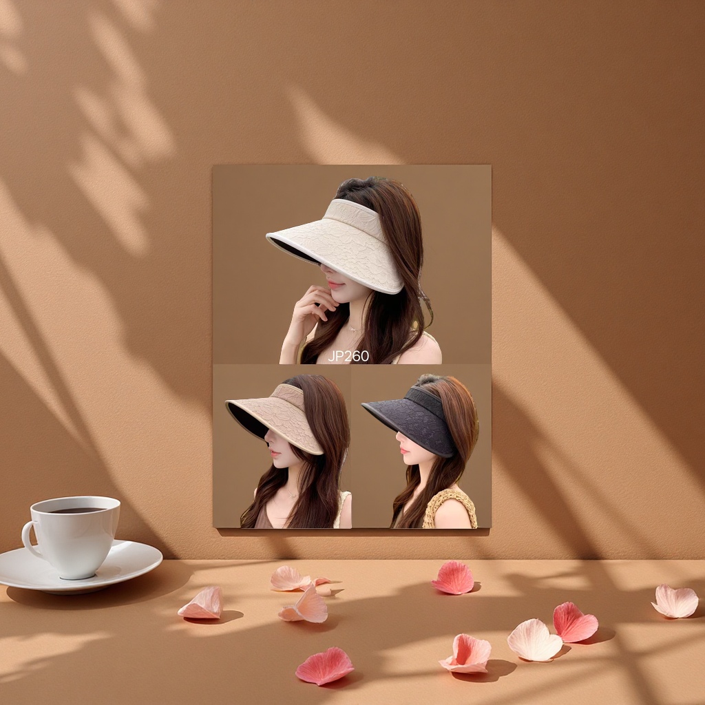 A wide-brimmed women's casual vacation hat with sun protection and breathability