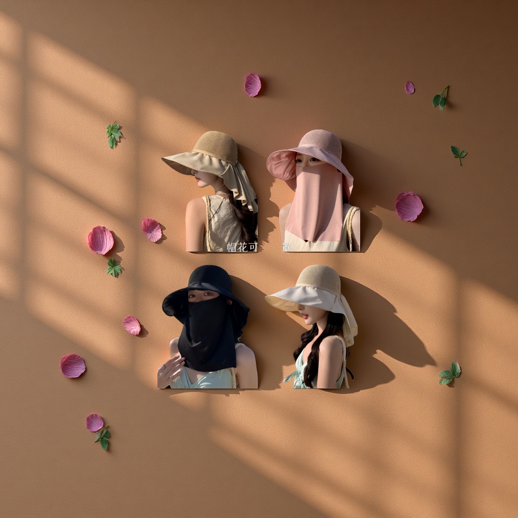 A wide-brimmed women's casual vacation hat with sun protection and breathability details Picture