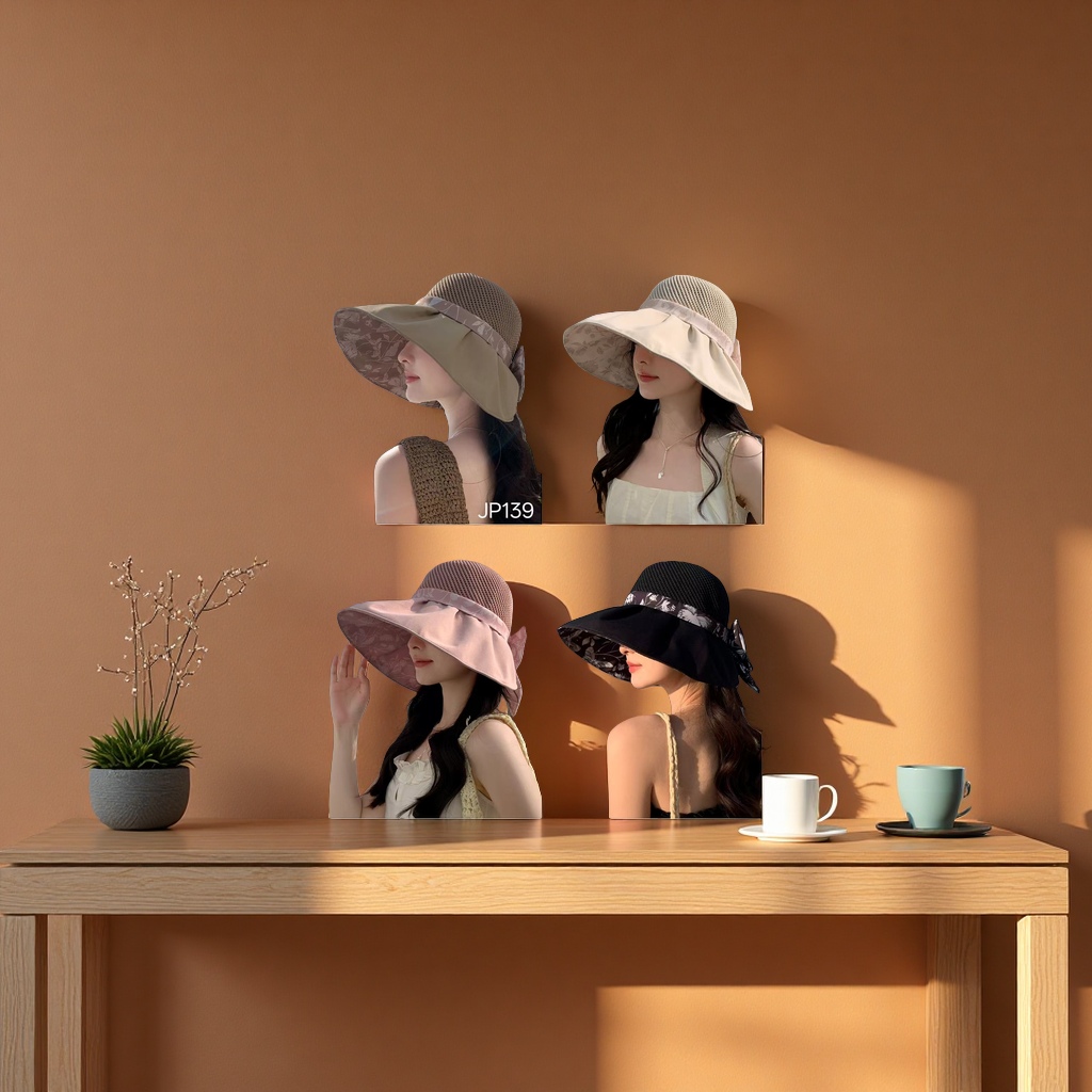 Ladies' sun protection hats are breathable and have wide edges to shield against ultraviolet rays for outdoor travel