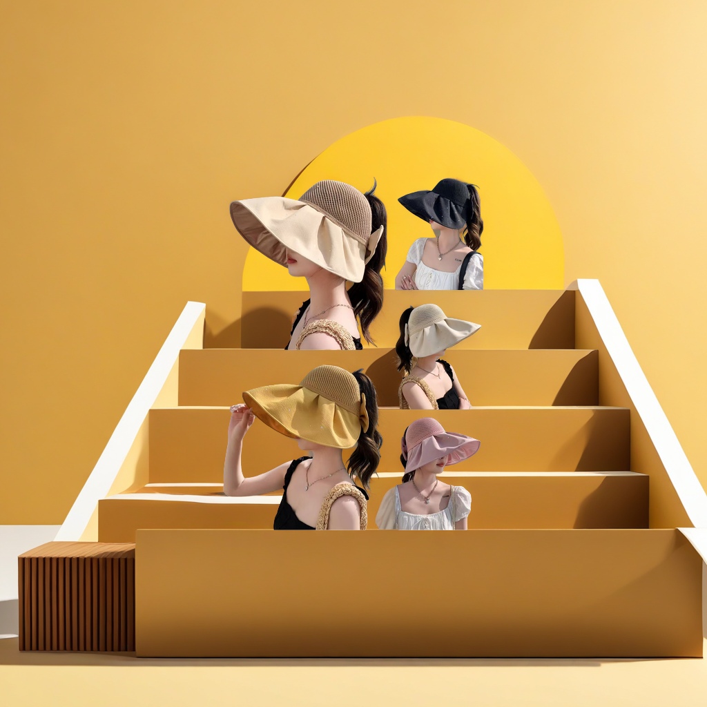 Women's sun protection hat, breathable, sunshade, wide-brimmed UV protection hat for spring and summer Item Picture