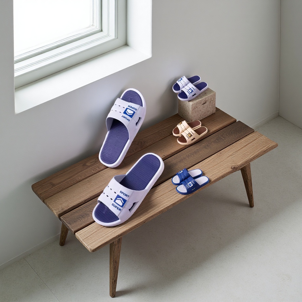 Soft-soled anti-slip slippers for home use, thickened, comfortable and breathable for bathroom use, men's and women's styles details Picture