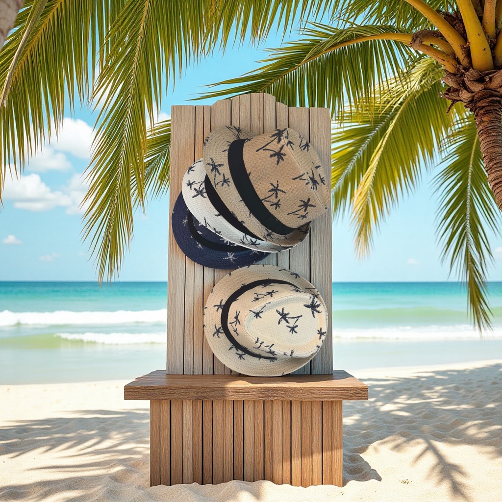 纸草椰树礼帽产品图