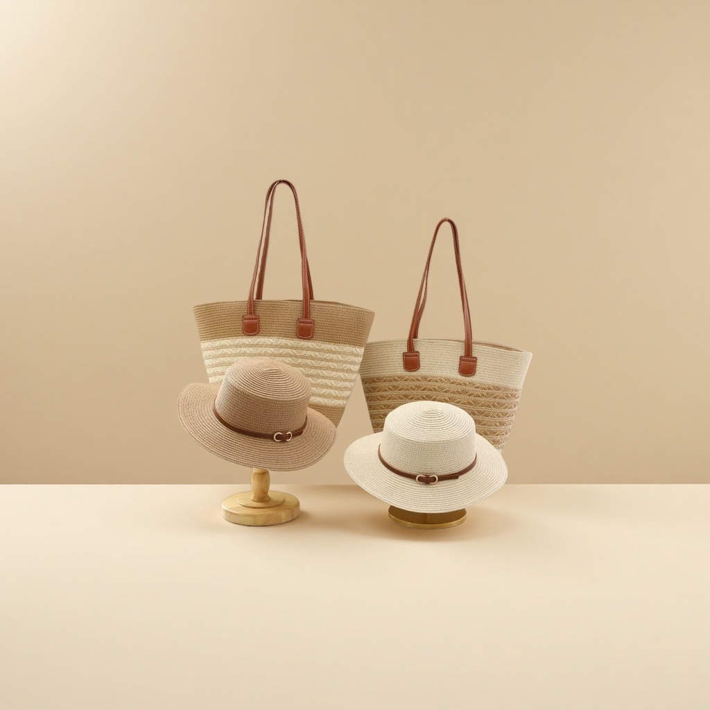 Straw weaving bag, hand-woven women's bag, large-capacity casual single-shoulder bag