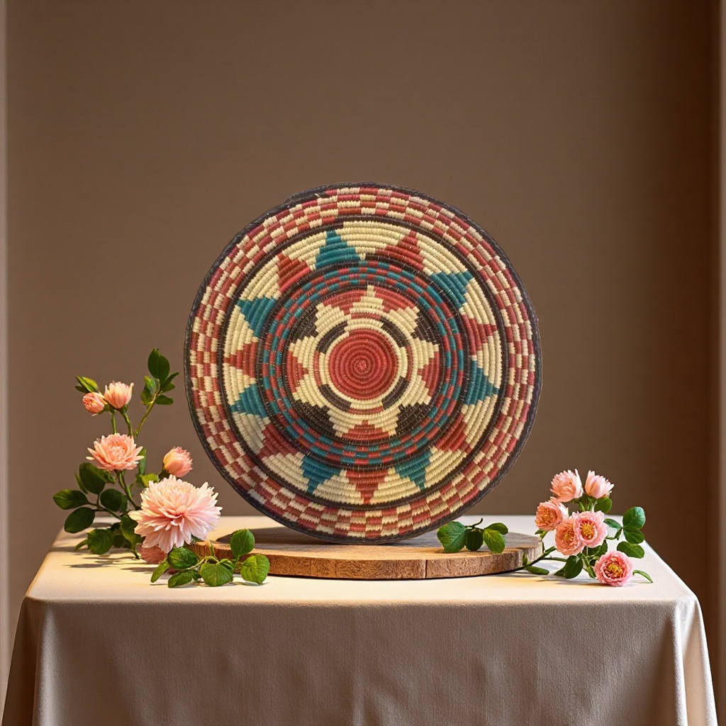 手工编织盘子装饰摆件艺术家居饰品收纳收纳篮简约北欧风