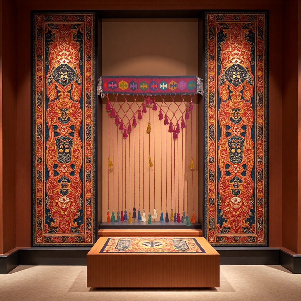 Iranian hand-woven curtains, Kilim curtains details Picture