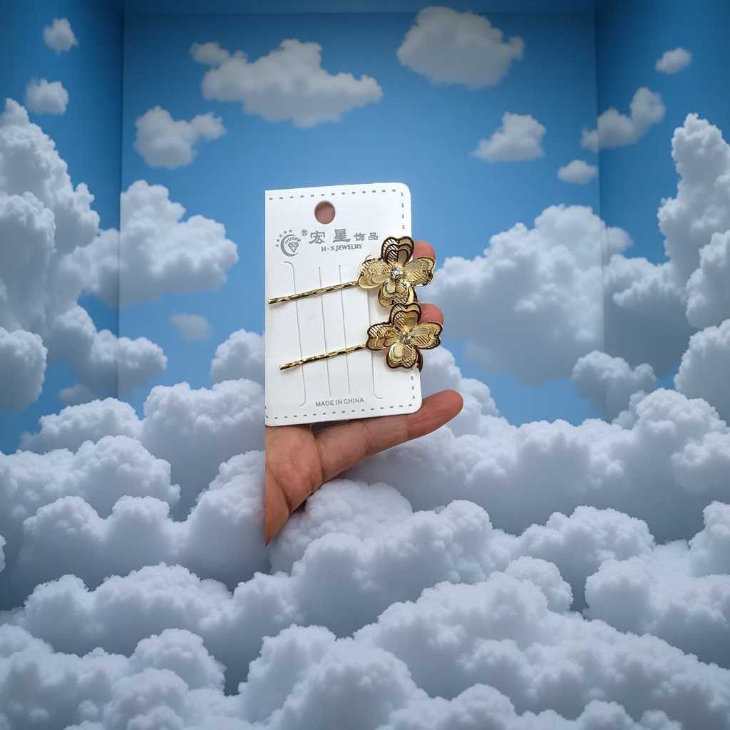 Metal flower one-piece hair clips are fashionable and simple women's hair accessories that are versatile and easy to match Specification image