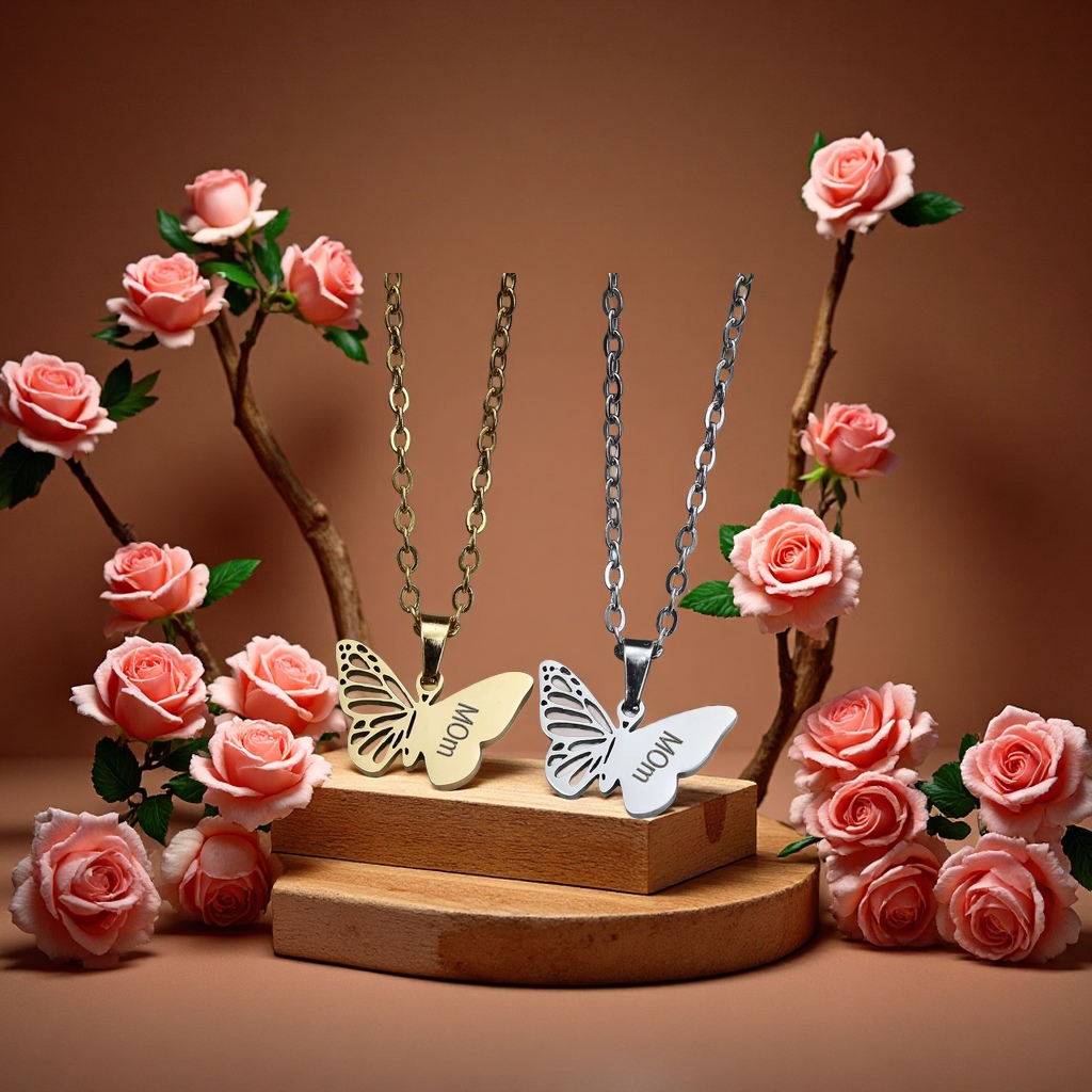 欧美新款不锈钢刻字妈妈项链