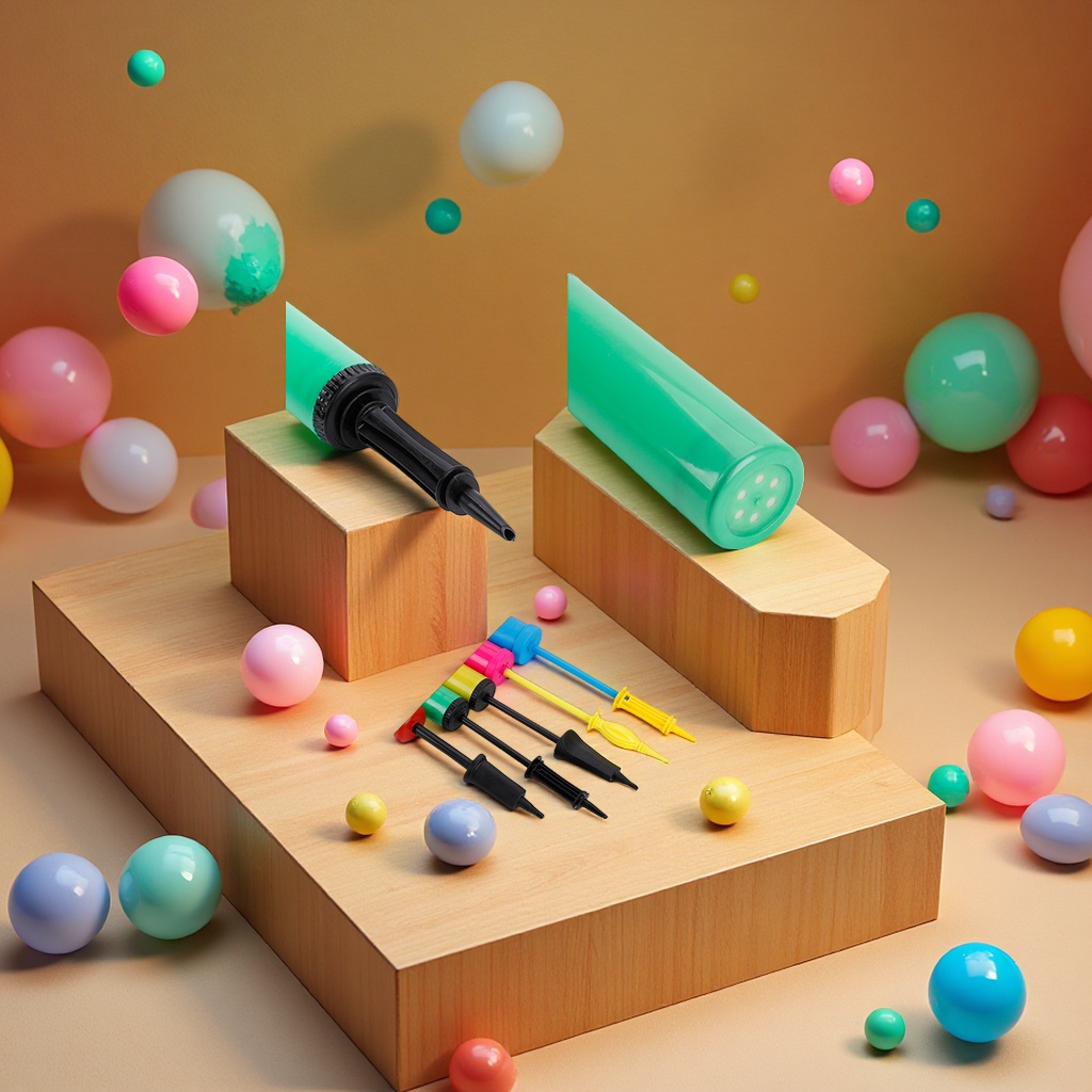 便携式迷你魔术气球打气筒双向推拉塑料充气筒办公气氛布置用品产品图