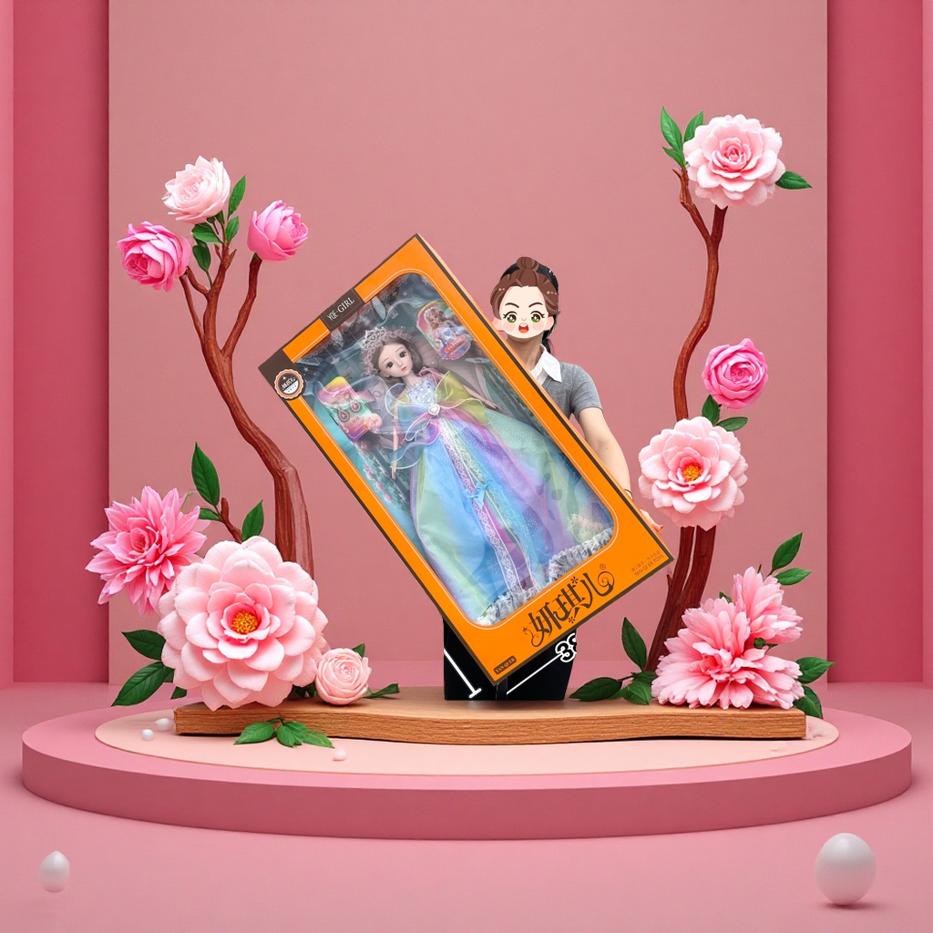 芭巴比洋娃娃女孩仿真公主娃娃女孩过家家场景玩具机构大礼盒礼品产品图