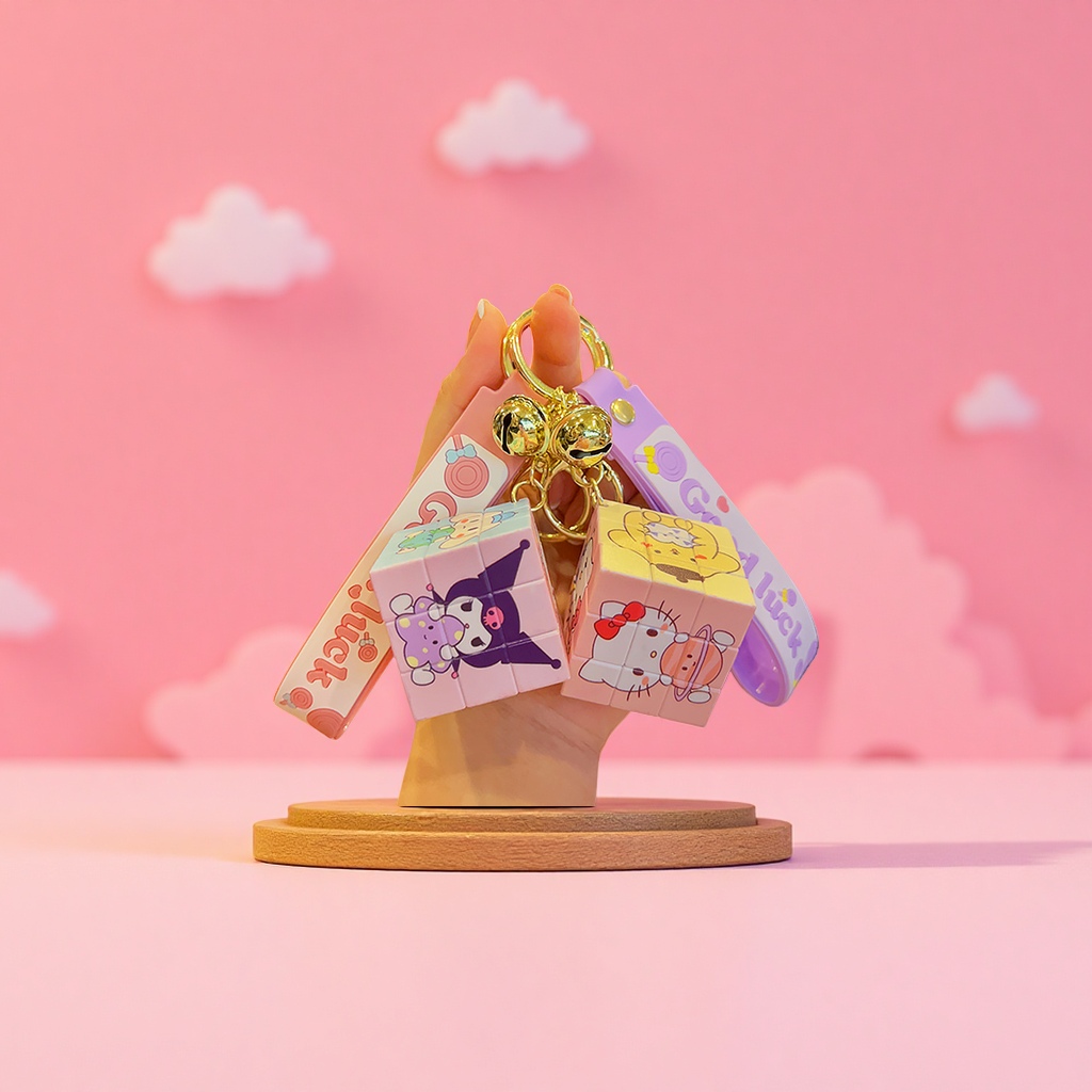 库洛米魔方钥匙扣挂件批发解压卡通创意小礼品书包挂饰钥匙链配件